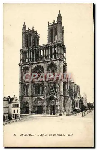 Cartes postales Mantes L&#39Eglise Notre Dame