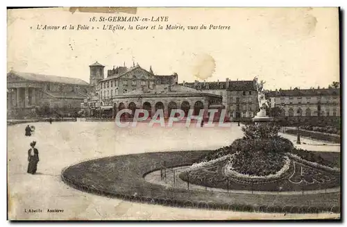 Cartes postales St Germain en Laye L&#39Eglise et la Mairie Vues du parterre