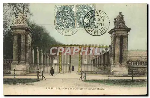 Cartes postales Versailles Grille de L&#39Orangerie et les Cent Marches