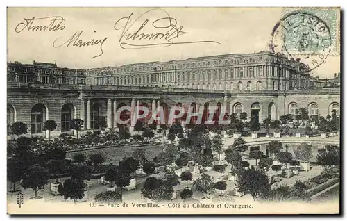 Cartes postales Versailles Cote du Chateau et Orangerie