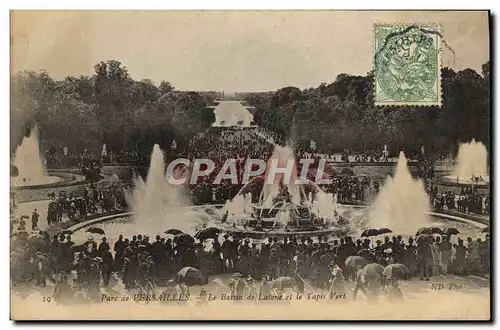 Cartes postales Versailles Le Bassin de Latoue et le Tapis Vert