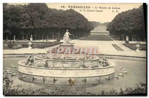 Cartes postales Versailles Le Bassin de Latone et le grand canal