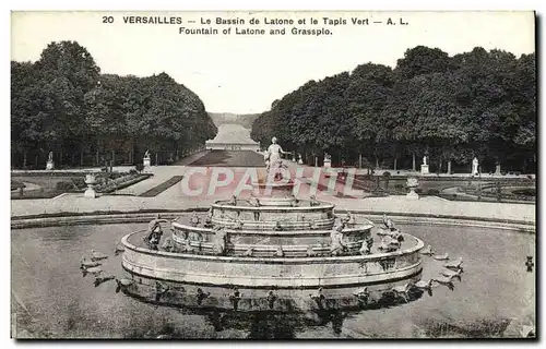 Cartes postales Versailles Le bassin de Latone et le tapis vert