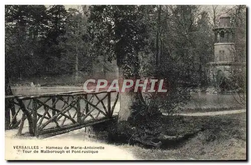 Ansichtskarte AK Versailles Hameau De Marie Antoinette tour de Malborough et pont rustique