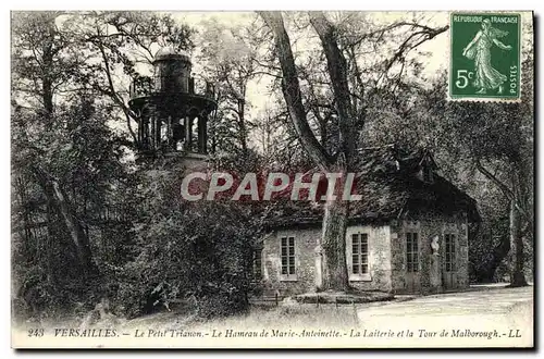 Ansichtskarte AK Versailles Le Petit Trianon Le Hameau De Marie Antoinette La Laiterie et la tour de Malborough