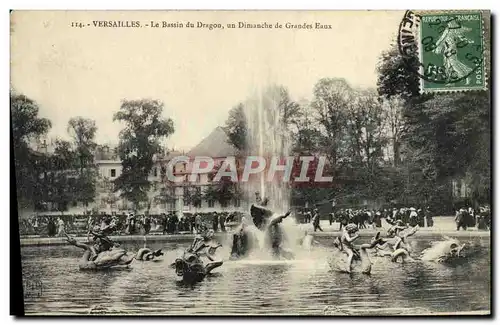 Cartes postales Versailles Le Bassin Du Dragon un dimanche de grandes eaux