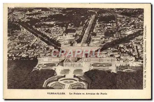 Cartes postales Versailles Le Palais et avenue de paris