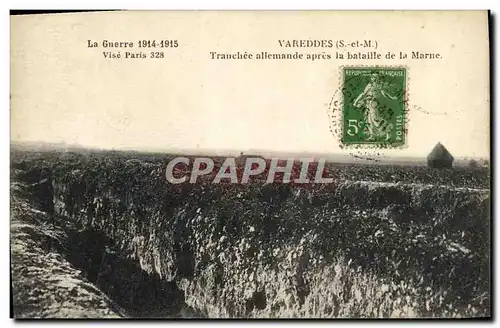 Cartes postales Vareddes Tranchee Allemande Apres La Bataille De La Marne Militaria