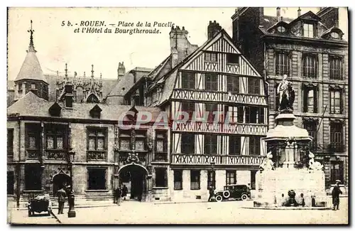 Ansichtskarte AK Rouen Place De La Pucelle Et l&#39Hotel Du Bourgtheroude