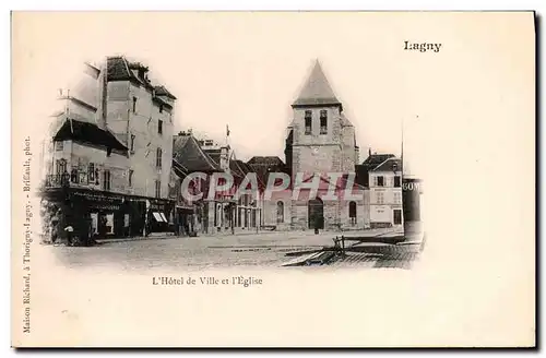 Cartes postales Lagny L&#39Hotel De Ville Et l&#39Eglise