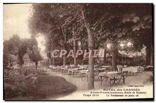 Cartes postales Hotel Des Chasses Avon Fontainebleau Route de Thomery Le restaurant en plein air