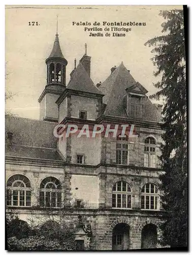 Cartes postales Palais De Fontainebleau Paviloon De l&#39Horloge Jardin de Diane