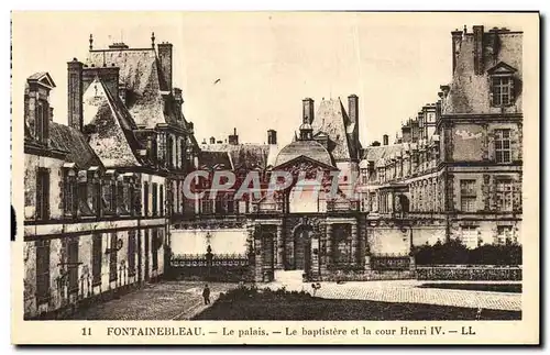 Cartes postales Fontainebleau Le Palais Le Baptistere Et La Cour Henri IV