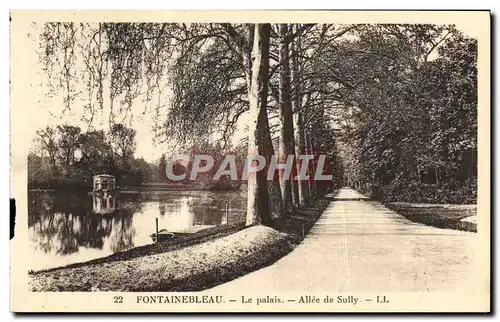 Ansichtskarte AK Fontainebleau Le Palais Allee De Sully