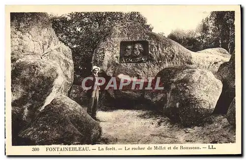 Cartes postales Fontainebleau La Foret Le rochers de Millet et de Rousseau