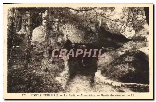 Cartes postales Fontainebleau La Foret mont aigu grotte du serment