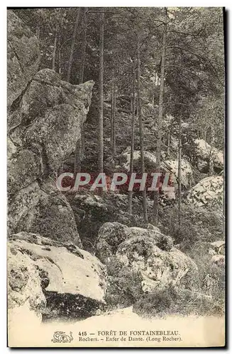 Cartes postales Foret De Fontainebleau Rochers Enfer De Dante Long rocher