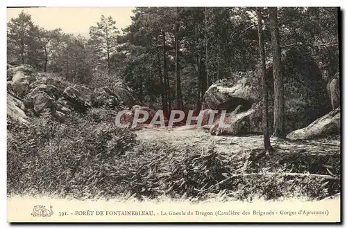 Ansichtskarte AK Foret De Fontainebleau La Gueule Du Dragon Cavaliere des Brigands Gorges d&#39Apremont