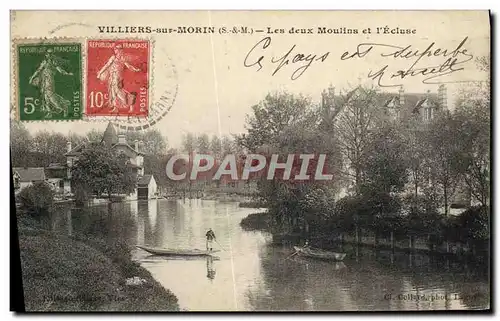 Ansichtskarte AK Villiers Sur Morin Les Deux Moulins Et l&#39Ecluse