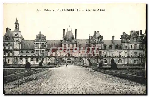 Ansichtskarte AK Palais De Fontainebleau Cour Des Adieux