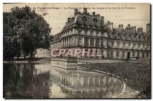 Ansichtskarte AK Foret De Fontainebleau La Terrasse De l&#39Etang Des Carpes Et La Cour De La Fontaine