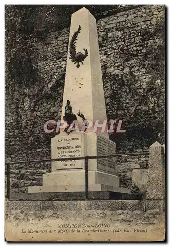 Cartes postales Montigny Sur Loing Le Monument Aux Morts De La Grande Guerre Coq Militaria