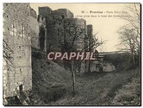 Cartes postales Provins Porte Saint Jean Vue prise dans le fosse des fortifications