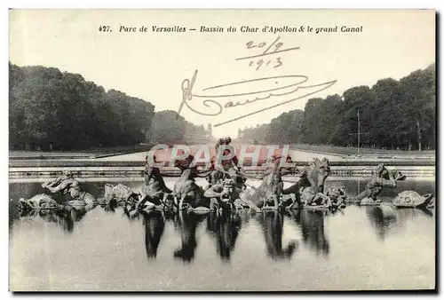 Cartes postales Parc De Versailles Bassin Du Char d&#39Apollon & Le Grand Canal