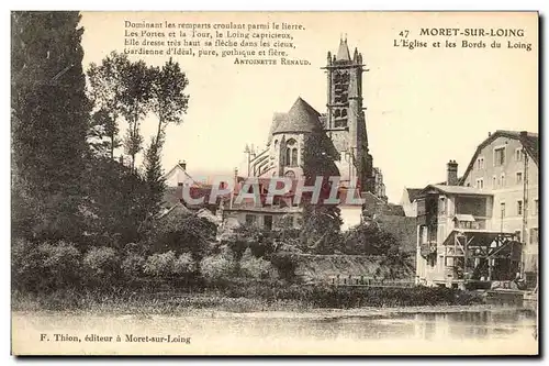 Cartes postales Moret Sur Loing L&#39Eglise Et Les Bords Du Loing