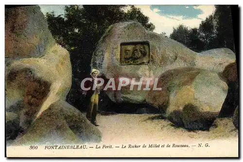 Cartes postales Fontainebleau La Foret Le Rocher De Millet Et De Rousseau