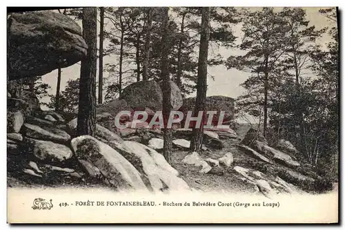 Cartes postales Foret De Fontainebleau Rochers Du Belvedere Corot Gorge aux loups