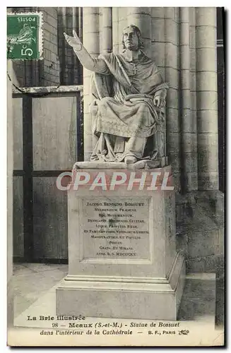 Cartes postales Meaux Statue De Boissuet Dans l&#39Interieur De La Cathedrale