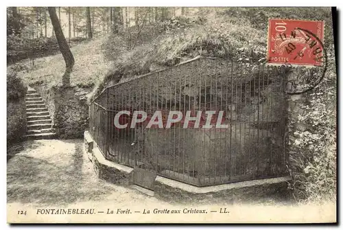 Ansichtskarte AK Fontainebleau La Foret La Grotte aux Cristaux