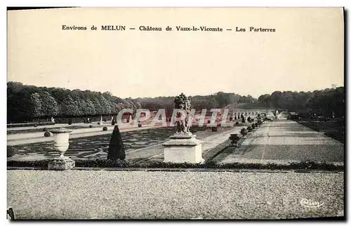 Cartes postales Environs De Melun Chateau De Vaux Le Vicomte Les Parterres