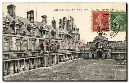 Ansichtskarte AK Palais de Fontainebleau Le Cour Ovale