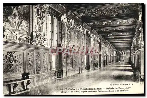 Cartes postales Palais De Fontainebleau Galerie De Francois 1er Peintures du Rosso et du Primatice