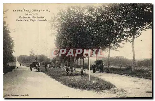 Cartes postales La Ferte Gaucher Le Calvaire Croisement des routes nationale et departementale