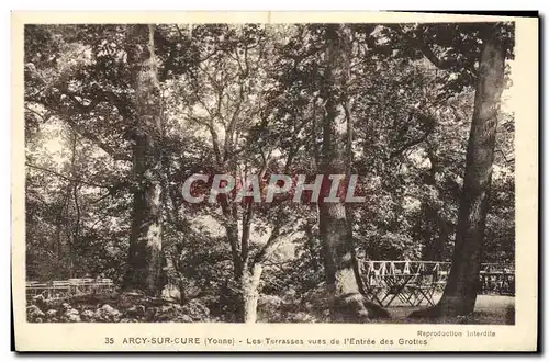 Cartes postales Arcy sur Cure Les Tarrasses vues de l&#39Entree des Grottes
