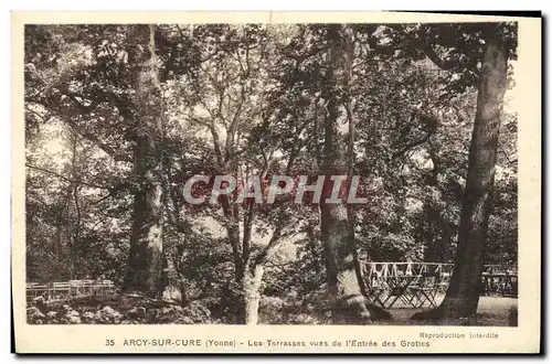 Cartes postales Arcy sur Cure Les Tarrasses vues de l'Entree des Grottes