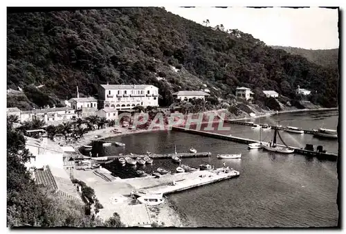 Moderne Karte lle de Port Cros Vue generale du Village et le Port