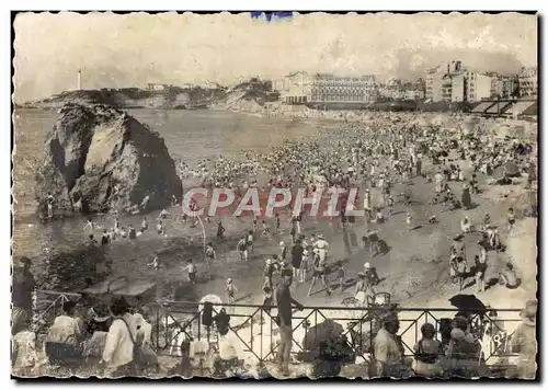 Cartes postales moderne Biarritz La grande Plage et le cap Saint Martin