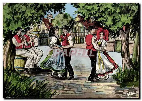 Moderne Karte Notre Belle Alsace Danse alsacienne Folklore