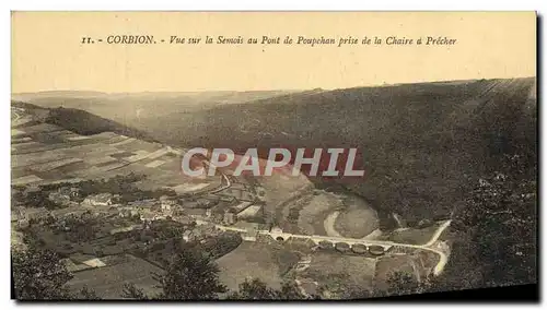 Cartes postales Corbion Vue sur la Semois au Pont de Poupehan prise de la Chaire a Precher