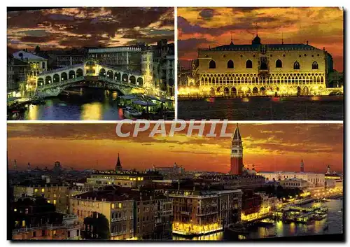 Cartes postales moderne Venezia Al Tramonto Canal Grande E Ponte Di Rialto Bacino S Marco