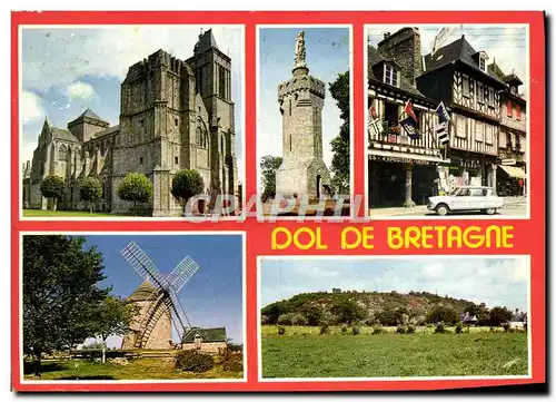 Cartes postales moderne Dol De Bretagne Cathedrale St Samson Tour du Mont Dol Moulin