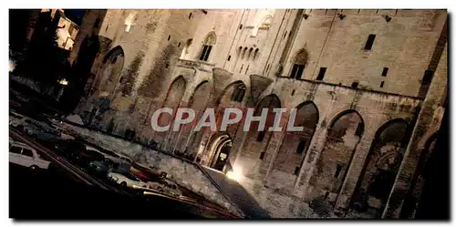 Moderne Karte Avignon Effet De Nuit Facade occidentale du Palais des Papes