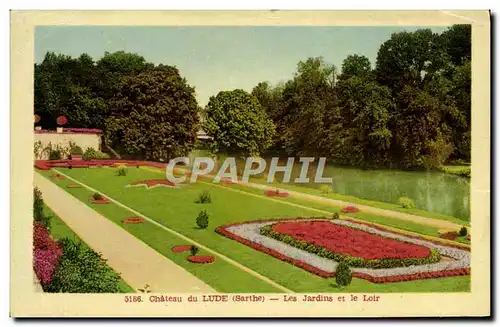 Ansichtskarte AK Chateau Du Lude Les Jardins Et Le Loir