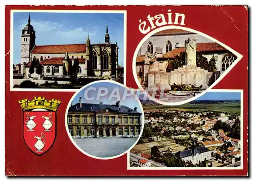 Cartes postales moderne Etain Eglise St Martin L&#39Hotel De Ville Vue aerienne Le monument aux morts