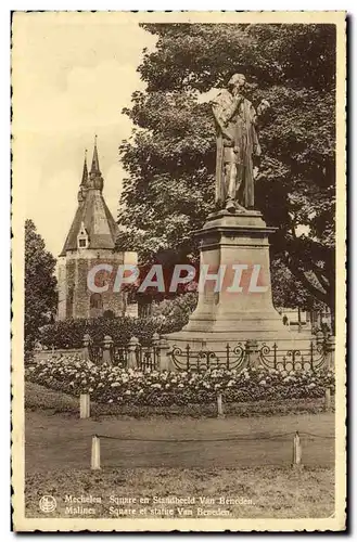 Cartes postales moderne Malines Square Et statue Van Beneden