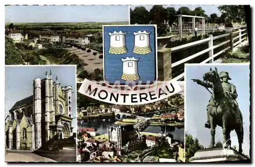 Cartes postales moderne Montereau Les grandes berges Les Noues Jardins d'enfants Eglise Notre Dame Napoleon 1er